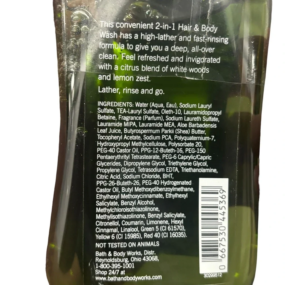 Bath & Body Works Citron for Men 2 in 1 Hair Body Wash 10oz Signature Collection